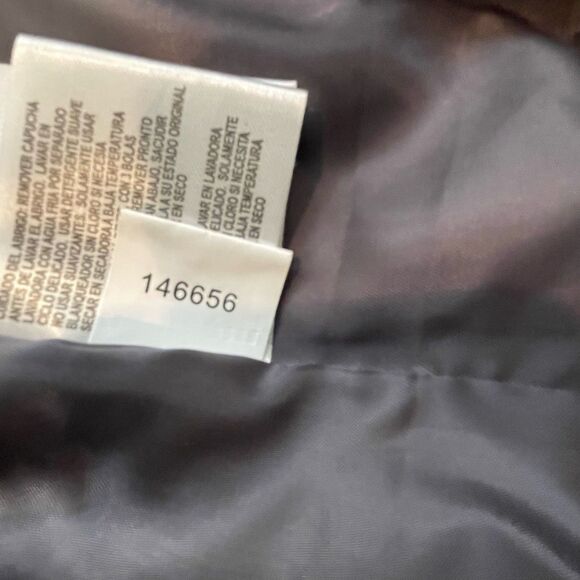 NWT Michael Kors Faux Fur Hooded Coat MK Logo Brown Down Jacket Charcoal - PS - Picture 13 of 16